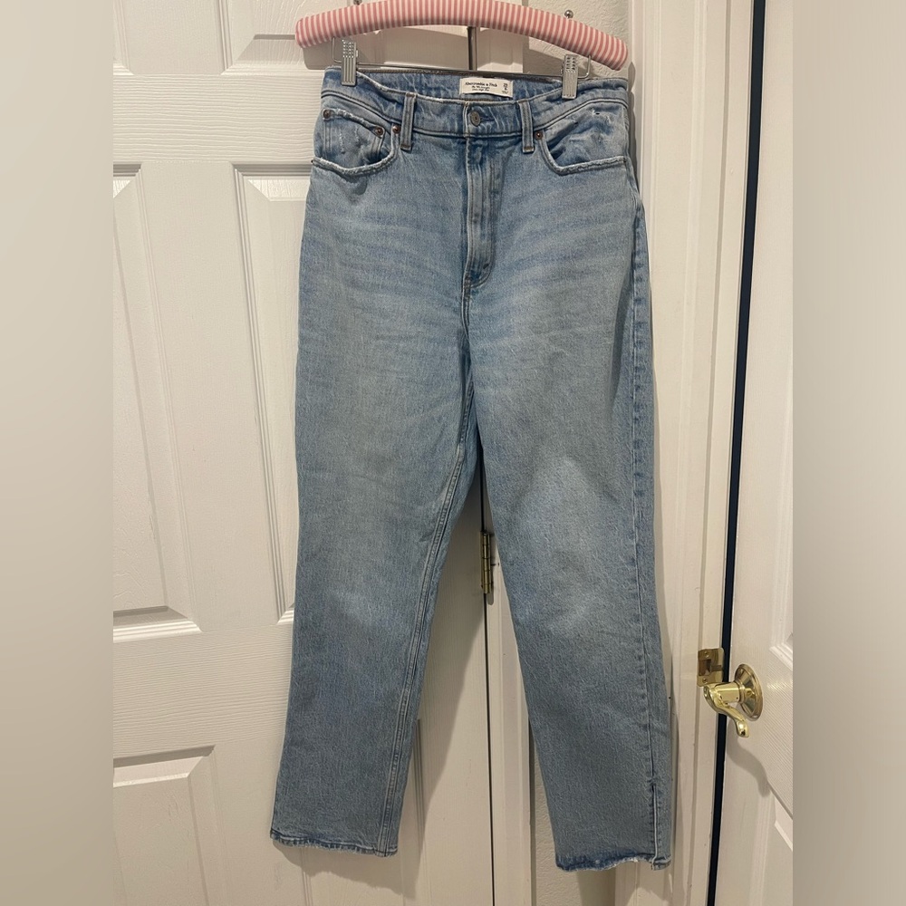 Size 29/8 Curve Love Ultra High Rise 90s Straight Jean with slit hem